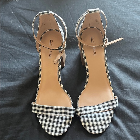 Call It Spring Shoes - Call It Spring Black and White Checkered Heels